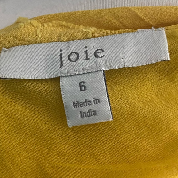 Joie ruffle floral yellow dress sz- 6 - Picture 5 of 6